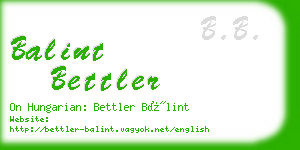 balint bettler business card